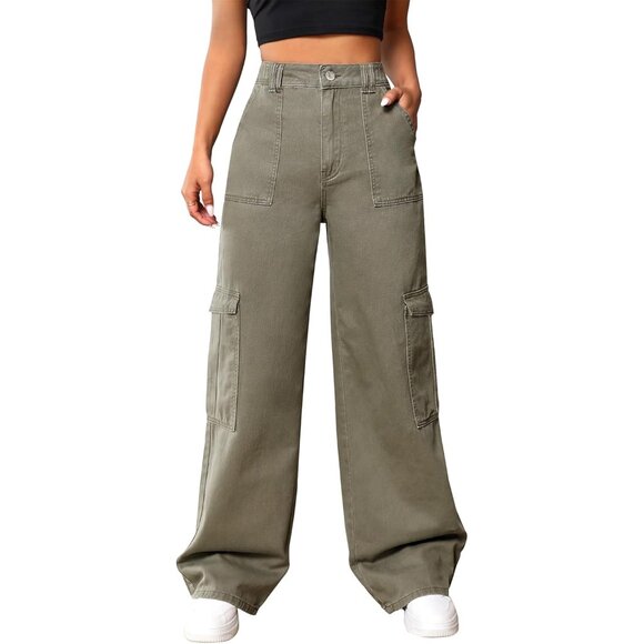 Versatile High Waist Baggy Cargo Pants for Women – Perfect for Every Occasion - Picture 2 of 6